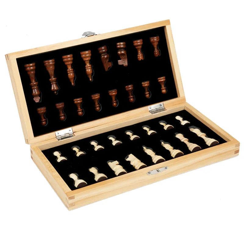Jeu d'échecs pliable en bois magnétique