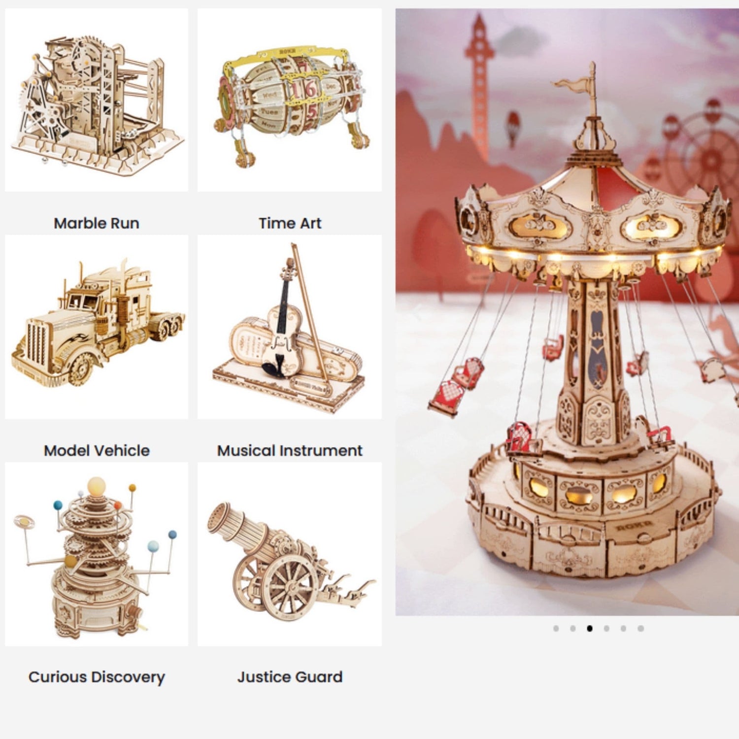 gamme de puzzle 3d en bois