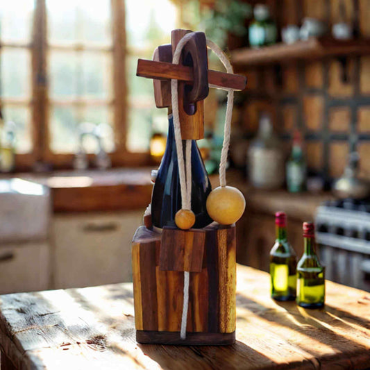 casse tête bouteille en bois