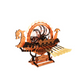 Puzzle 3D Viking Dragon Ship sur fond blanc montrant sa structure bicolore orange et noire.