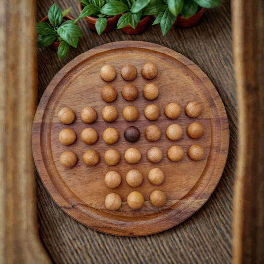 solitaire en bois 26 cm vue dessus